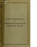 Brake performance on Modern Steam Locomotive Passenger Trains
