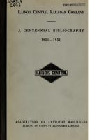 Illinois Central – A Centennial Bibliography 1851-1951