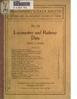 Locomotive and Railway Data – 14
